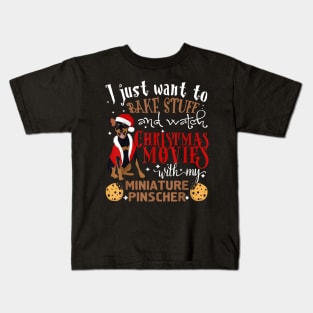 Watch Christmas Movies With My Miniature Pinscher Kids T-Shirt